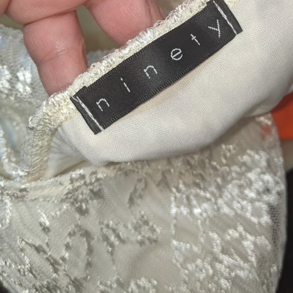 White Lace Overlay Tank Blouse Top Fits Size Medium Large - Picture 5 of 5